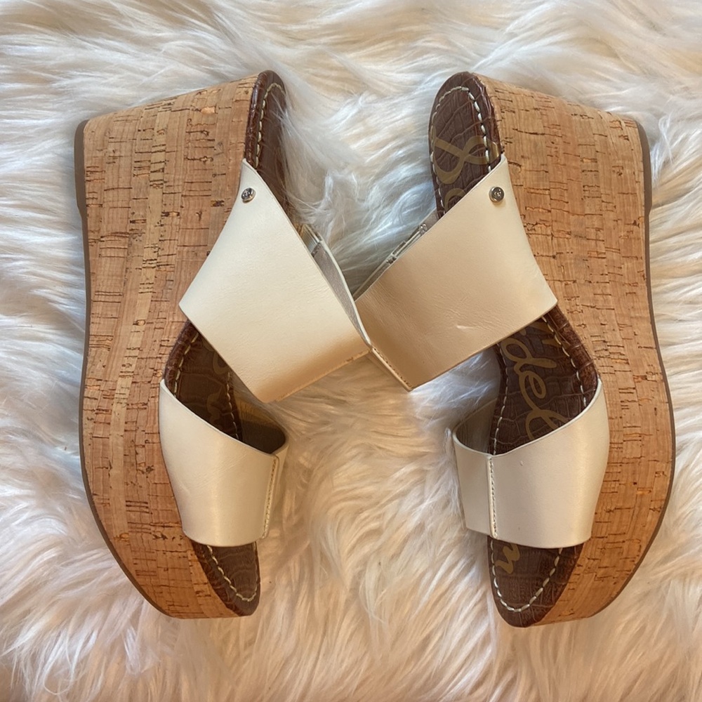 Sam Edelman Damara Cork Wedges Platforms Sandals Sz 9 - Picture 2 of 9